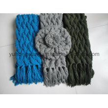 Hot Selling Lady Winter Warm Knitted Acrylic Set